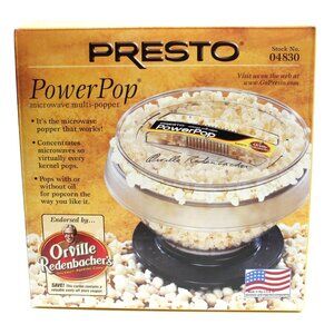Presto Power Pop Microwave Popcorn Popper Orville Redenbacher's 04830 New Sealed